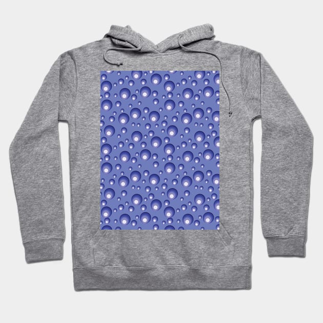 Retro Circles Blue Bubbles Hoodie by LozzieElizaDesigns